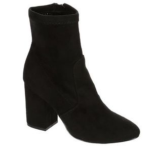 Steve Madden Black Heeled Sock Booties